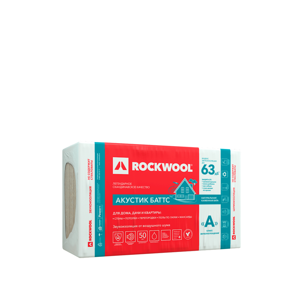 (5სმ-6მ²) ხმის იზოლაცია ქვაბამბა ROCKWOOL — ქვაბამბა